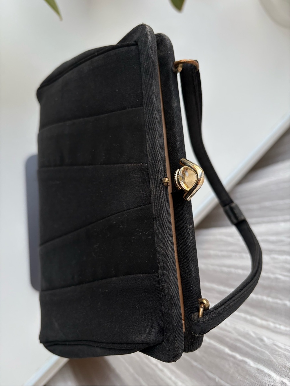 1950s Graceline Master Purse Black Pleated Evening Bag Made in USA Art MCM VTG - Picture 6 of 11